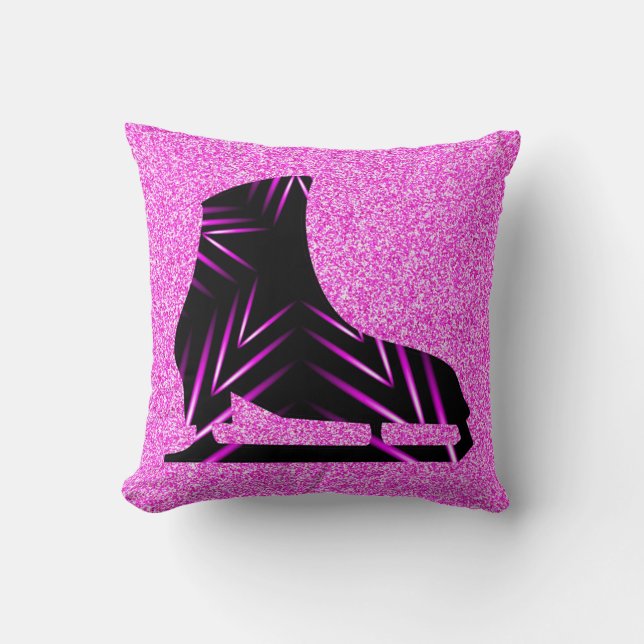 Ice skating pillow - Pink Born to ice skate (Front)