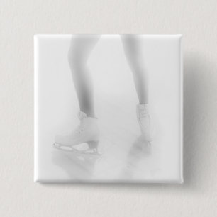 Ice skating pinback button