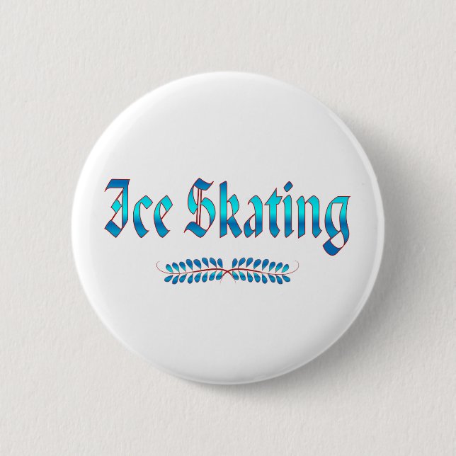 ICE SKATING PINBACK BUTTON (Front)