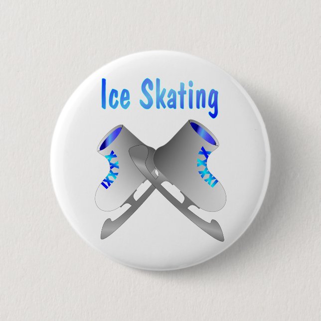 Ice Skating Pinback Button (Front)