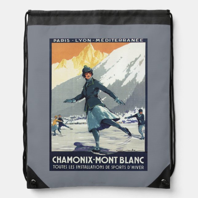 Ice Skating - PLM Olympic Promo Poster Drawstring Bag (Front)