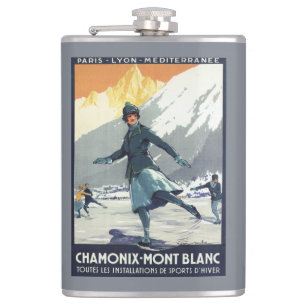 Ice Skating - PLM Olympic Promo Poster Hip Flask