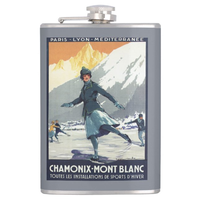 Ice Skating - PLM Olympic Promo Poster Hip Flask (Front)