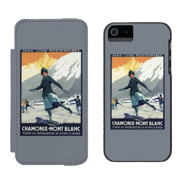 Ice Skating - PLM Olympic Promo Poster Incipio iPhone Wallet Case (Side by Side)