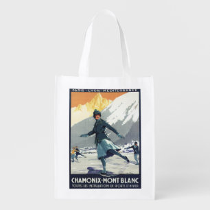 Ice Skating - PLM Olympic Promo Poster Reusable Grocery Bag