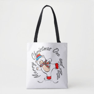Ice Skating Polar Bear Christmas Tote Bag