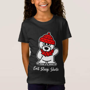 Ice skating polar bear t shirt   Eat sleep skate