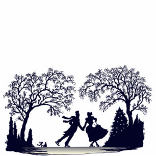 Ice Skating Pond - Silhouette Statuette