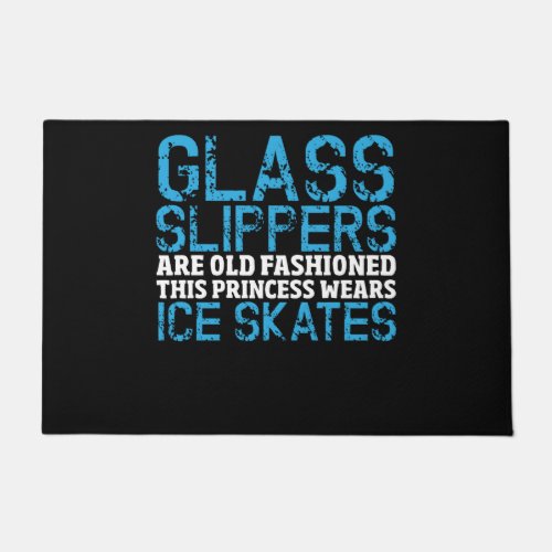 Ice Skating Princess Joke Saying Skater Hockey Doormat