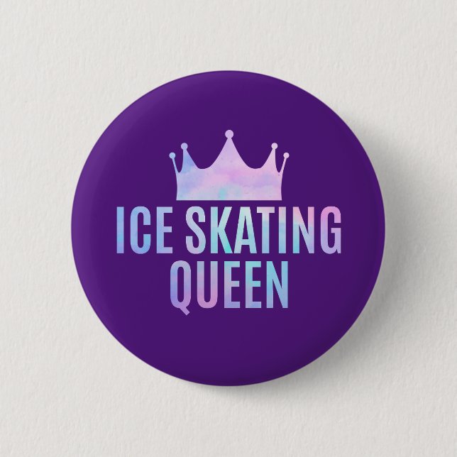 Ice Skating Queen - Ice Skating Fans  Button (Front)