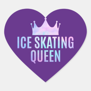 Ice Skating Queen - Ice Skating Lovers Heart Sticker