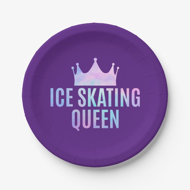 Ice Skating Queen - Ice Skating Lovers   Paper Plates (Front)