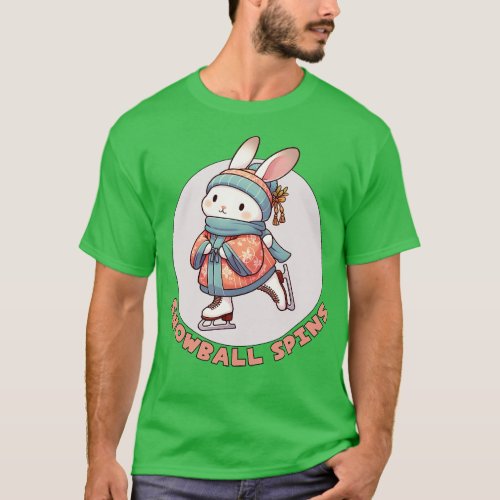 Ice skating rabbit T_Shirt