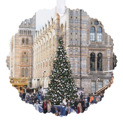 Ice Skating Rink Christmas Tree London UK Photo Ornament Card