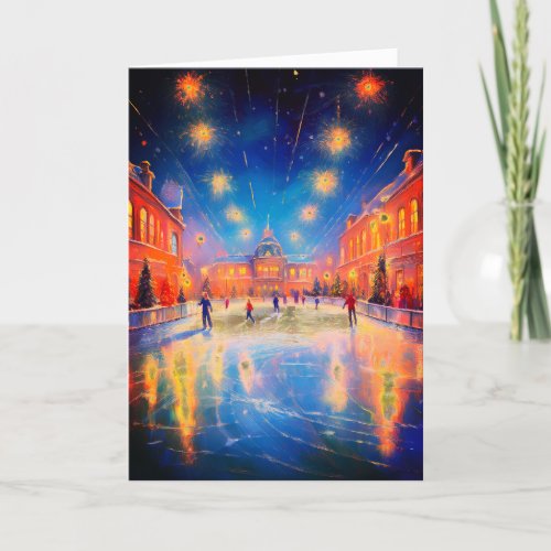 Ice Skating Rink Thank You Card