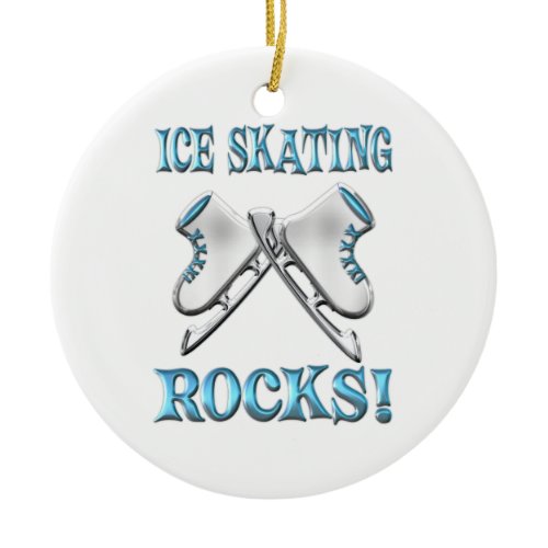 Ice Skating Rocks Ceramic Ornament