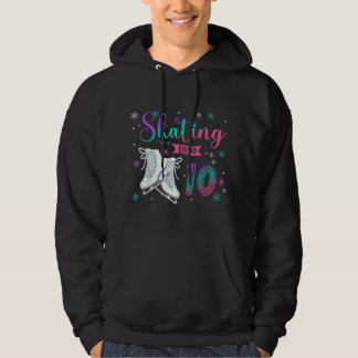 Ice Skating Rolling 10th Birthday Party Girl Famil Hoodie