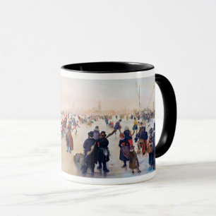 Ice Skating Scene. Fine Art Christmas Gift Mug