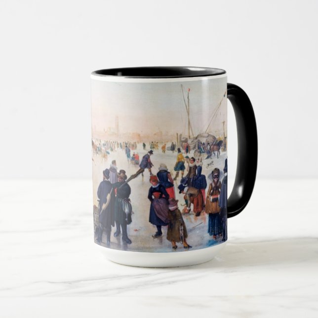 Ice Skating Scene Fine Art Christmas Gift  Mug (Front Right)