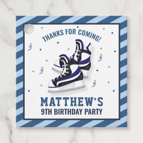 Ice Skating Shoes Blue Birthday Party Thank You Favor Tags