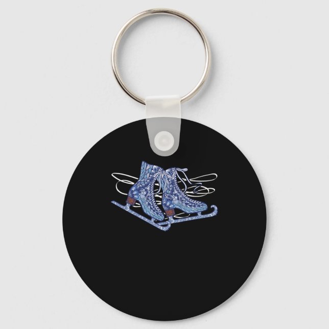 Ice Skating Shoes Winter Sports Gift Keychain (Front)