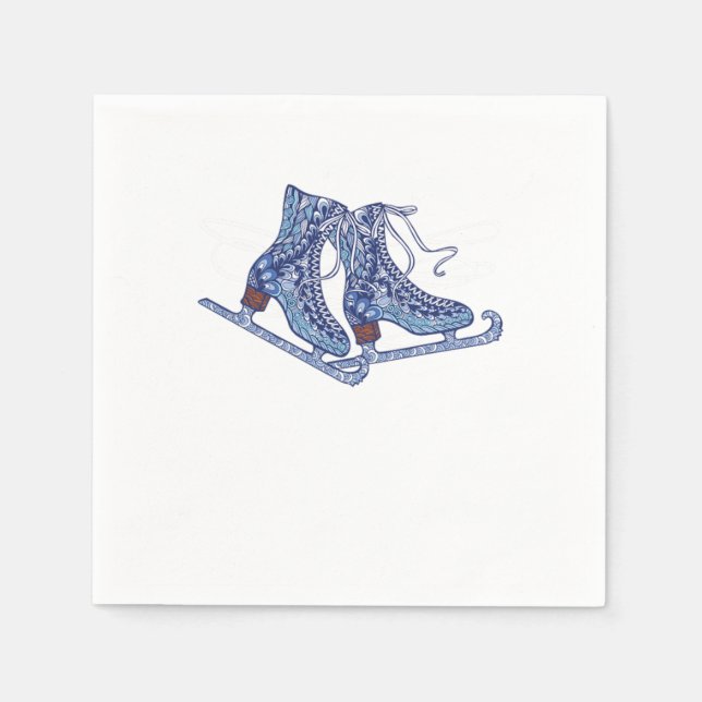 Ice Skating Shoes Winter Sports Gift Napkins (Front)
