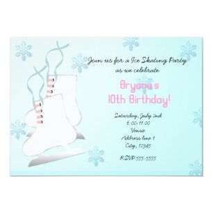 Ice Skating Birthday Party Invitations & Announcements | Zazzle