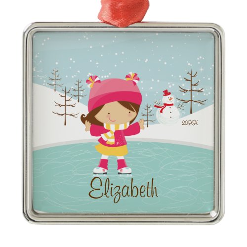 Ice Skating Skater Girl Dated Christmas Ornament
