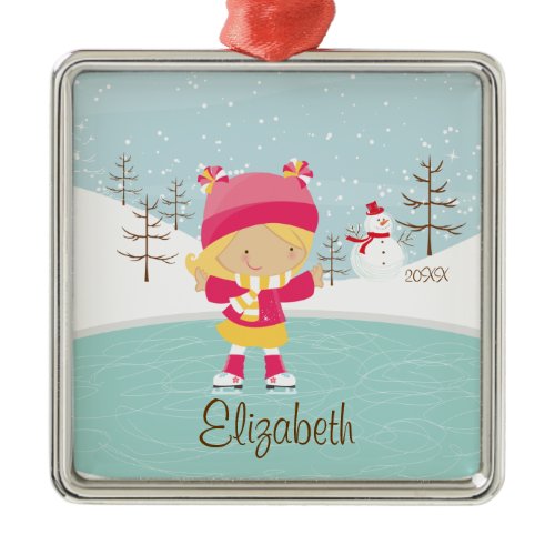 Ice Skating Skater Girl Dated Christmas Ornament