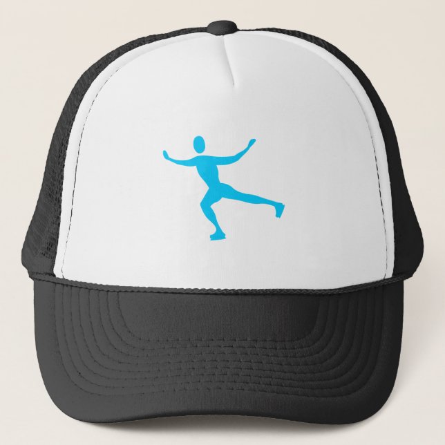 Ice Skating - Sky Blue Trucker Hat (Front)