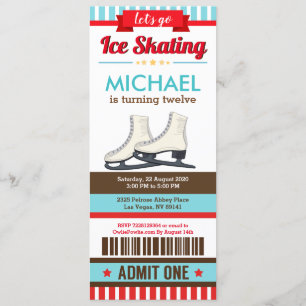 Ice skating Sky Rink Sport Ticket Pass Invitation