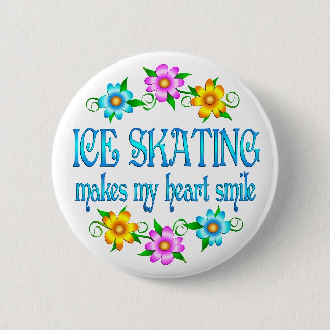 Ice Skating Smiles Pinback Button (Front)