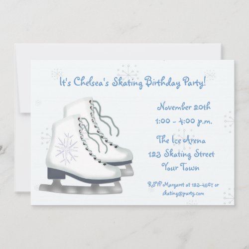 Ice Skating Snowflakes Invitation