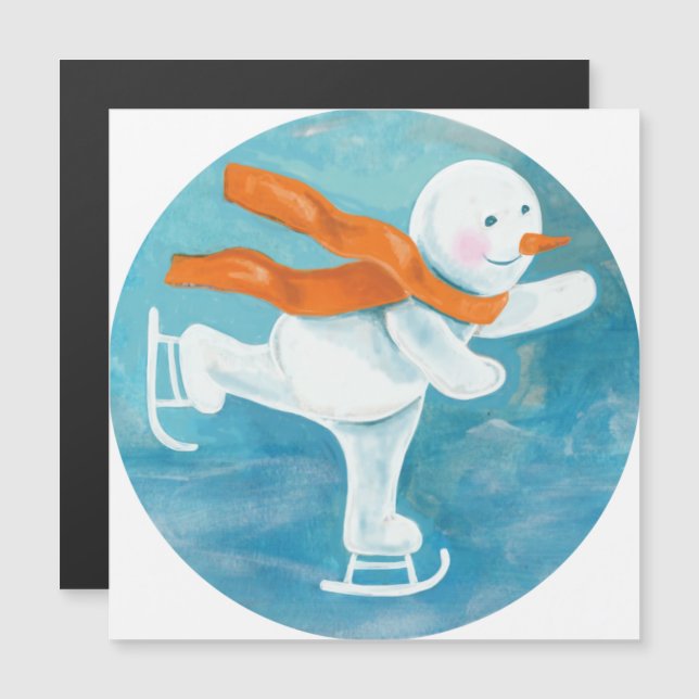Ice Skating Snowman  (Front/Back)