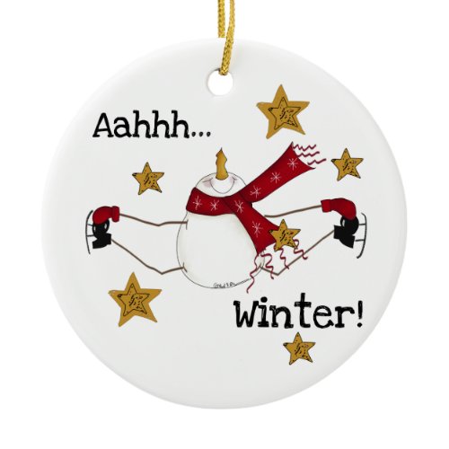 Ice Skating Snowman Keepsake Ornament