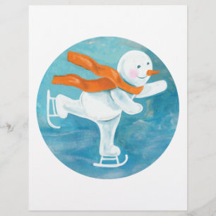 Ice Skating Snowman Letterhead