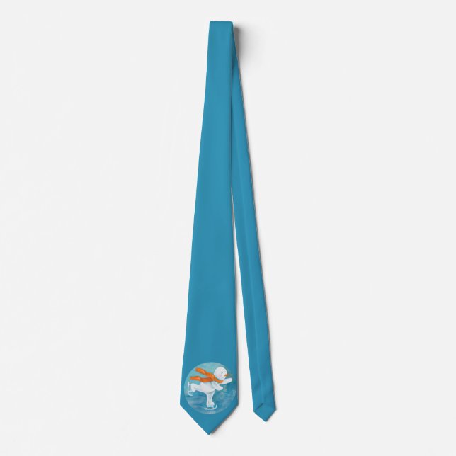Ice Skating Snowman  Neck Tie (Front)