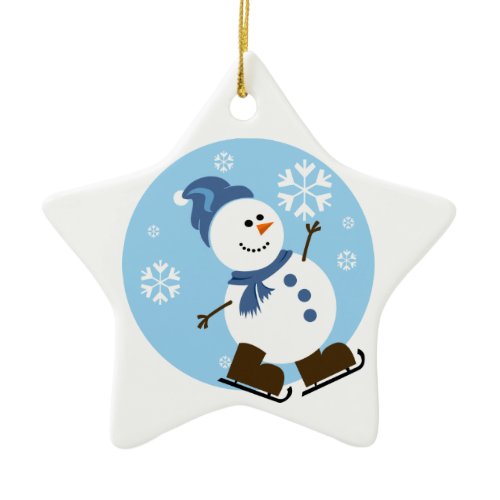 Ice Skating Snowman Ornament