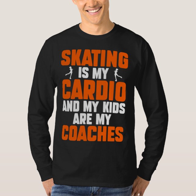 Ice Skating Speedskating Mom Cardio and Kids Are M T-Shirt (Front)