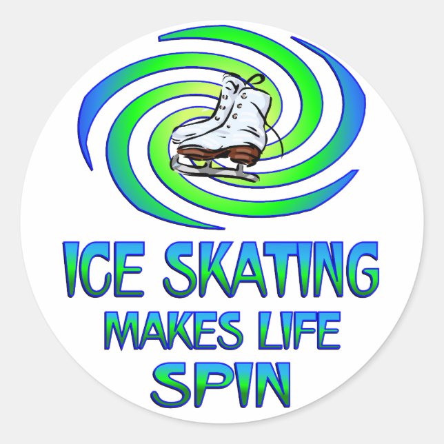 Ice Skating Spins Classic Round Sticker (Front)