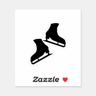 Ice skating stickers (figure skates in black)