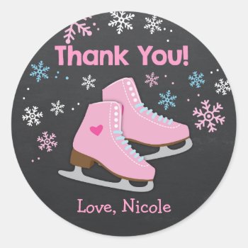 Ice Skating Stickers / Ice Skating Favor Tags by ApplePaperie at Zazzle