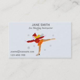 Ice Skating teacher freelance instructor Business Card