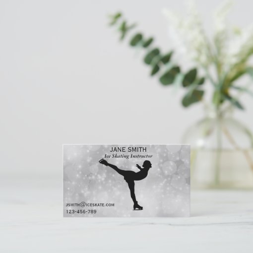 Ice Skating teacher freelance instructor Business Card Zazzle