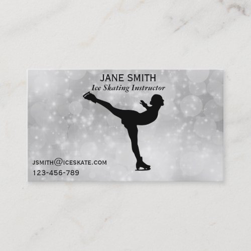 Ice Skating teacher freelance instructor Business Card