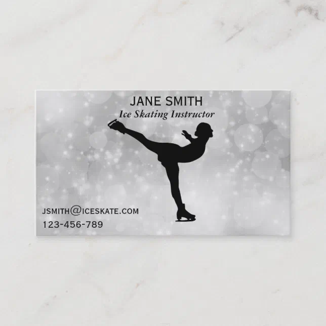Ice Skating teacher freelance instructor Business Card Zazzle
