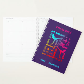 Ice Skating Theme Colorful Modern Girls Planner