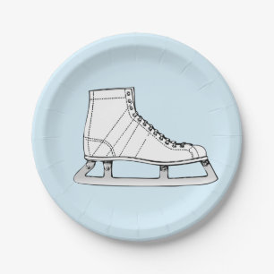 Ice skating theme girl's birthday party paper plates