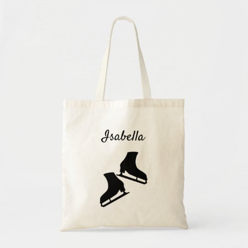 Ice skating tote bag figure skates black