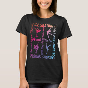 Ice Skating  Typography Girl Figure Skater Ice Ska T-Shirt